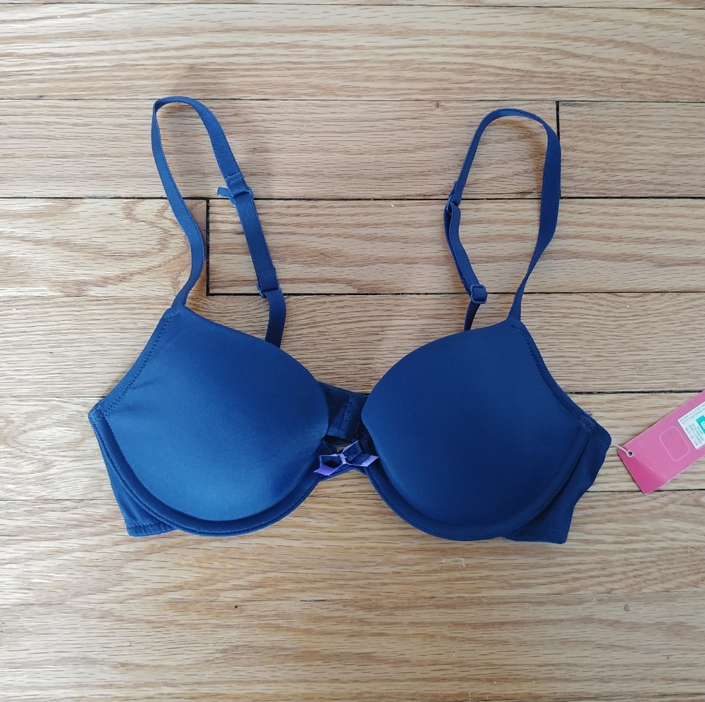 NWT Xhilaration The Perfect T-Shirt Bra 32B Navy Blue